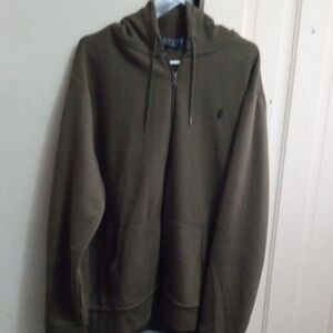 Ralph Lauren polo Olive Double Knit Zip Up Hoodie Xxl Nwot 🔥🔥🔥